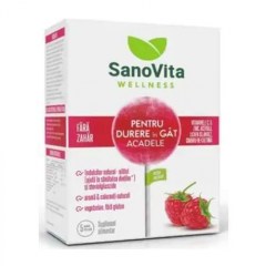 Acadele pentru durere in gat, fara zahar, 5 bucati, SanoVita Wellness